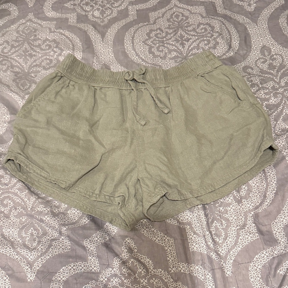 abercrombie kids Olive Green Athletic Drawstring Shorts